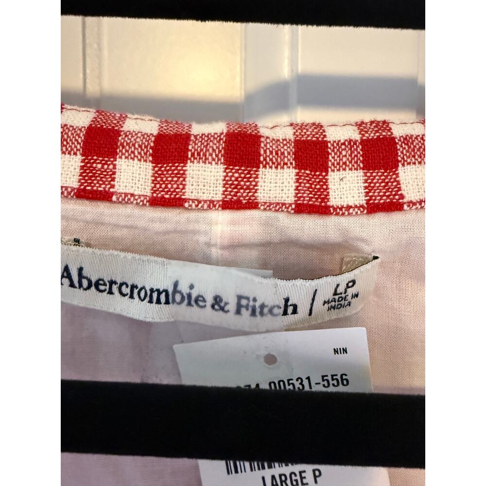 Abercrombie & Fitch Red Gingham Mini Dress Sz LP NWT - Picture 4 of 7